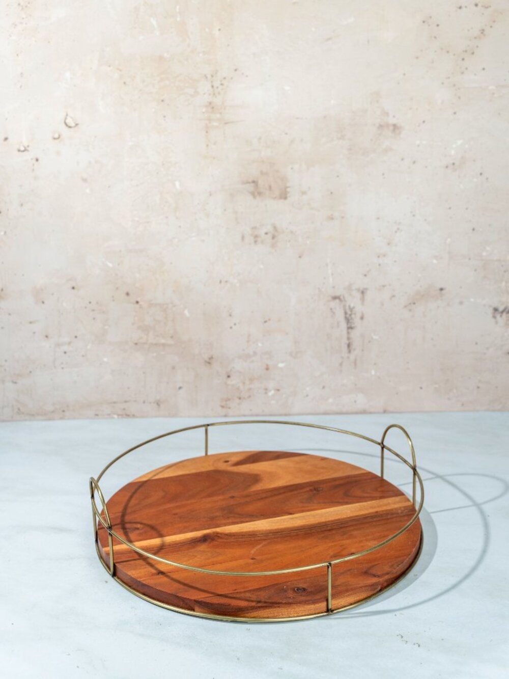 Wood and Metal Serving Tray